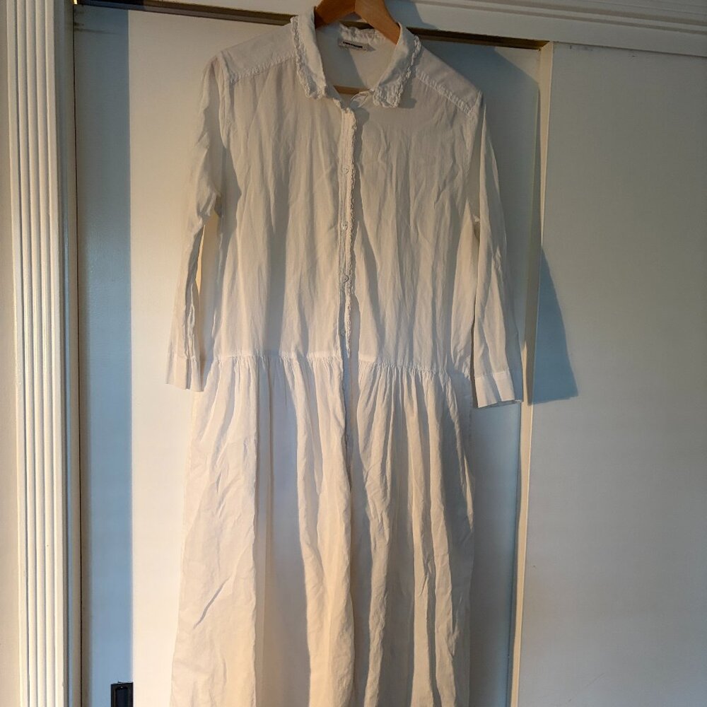 Zadig & Voltaire white long dress with skull button (size L)